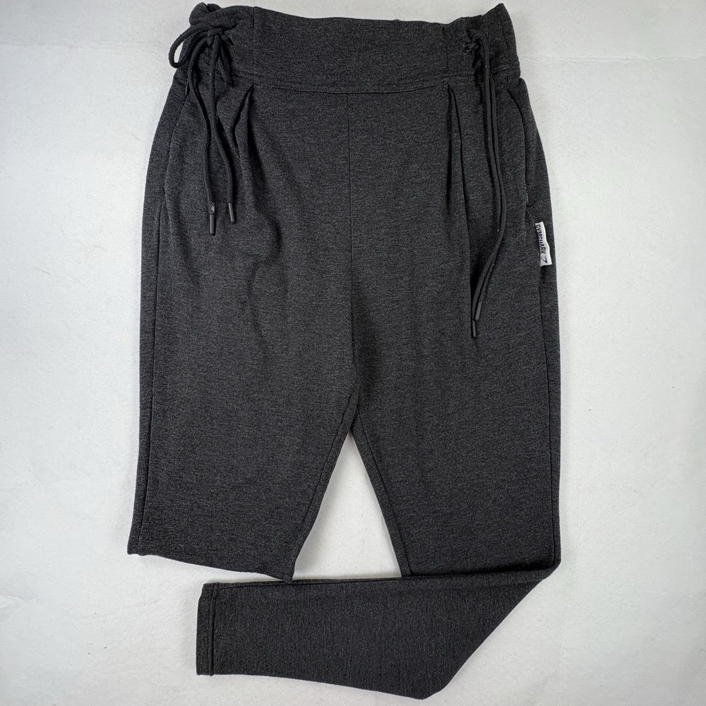 Gymshark Jogger Pants Womens Medium Gray Knit Elastic Waist Zip Pocket Lounge